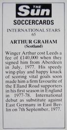 1978-79 The Sun Soccercards #65 Arthur Graham Back