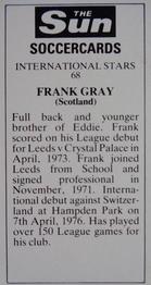 1978-79 The Sun Soccercards #68 Frank Gray Back