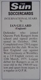 1978-79 The Sun Soccercards #70 Ian Gillard Back