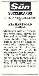 1978-79 The Sun Soccercards #78 Asa Hartford Back