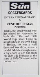 1978-79 The Sun Soccercards #82 Rene Houseman Back
