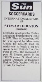 1978-79 The Sun Soccercards #83 Stewart Houston Back