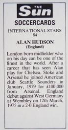 1978-79 The Sun Soccercards #84 Alan Hudson Back