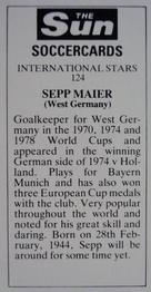 1978-79 The Sun Soccercards #124 Sepp Maier Back