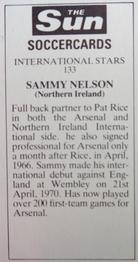 1978-79 The Sun Soccercards #133 Sammy Nelson Back