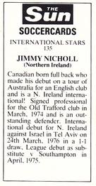 1978-79 The Sun Soccercards #135 Jimmy Nicholl Back