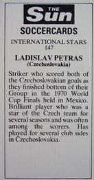 1978-79 The Sun Soccercards #147 Ladislav Petras Back