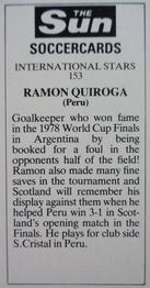 1978-79 The Sun Soccercards #153 Ramon Quiroga Back