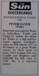 1978-79 The Sun Soccercards #168 Peter Sayer Back