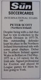 1978-79 The Sun Soccercards #169 Peter Scott Back