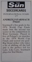 1978-79 The Sun Soccercards #177 Andrzej Szarmach Back