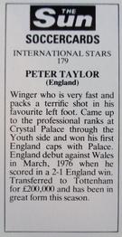 1978-79 The Sun Soccercards #179 Peter Taylor Back