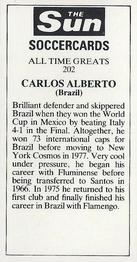 1978-79 The Sun Soccercards #202 Carlos Alberto Back