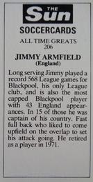 1978-79 The Sun Soccercards #206 Jimmy Armfield Back