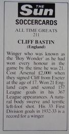 1978-79 The Sun Soccercards #211 Cliff Bastin Back