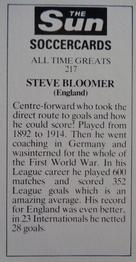 1978-79 The Sun Soccercards #217 Steve Bloomer Back