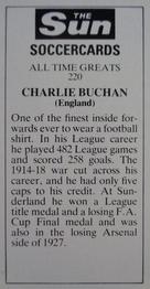 1978-79 The Sun Soccercards #220 Charlie Buchan Back