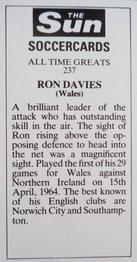 1978-79 The Sun Soccercards #237 Ron Davies Back