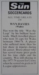 1978-79 The Sun Soccercards #238 Wyn Davies Back