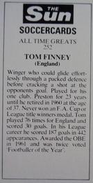 1978-79 The Sun Soccercards #252 Tom Finney Back