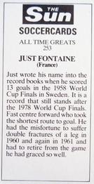 1978-79 The Sun Soccercards #253 Just Fontaine Back