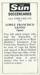 1978-79 The Sun Soccercards #257 Gento Back