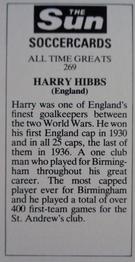 1978-79 The Sun Soccercards #269 Harry Hibbs Back