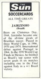 1978-79 The Sun Soccercards #276 Jairzinho Back