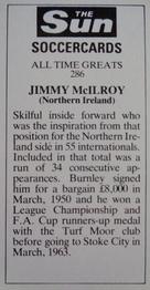 1978-79 The Sun Soccercards #286 Jimmy McIlroy Back