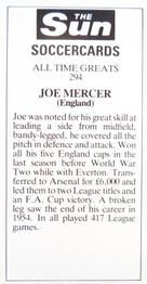 1978-79 The Sun Soccercards #294 Joe Mercer Back