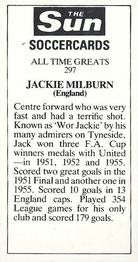 1978-79 The Sun Soccercards #297 Jackie Milburn Back