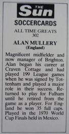 1978-79 The Sun Soccercards #302 Alan Mullery Back