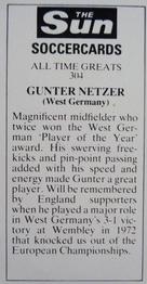 1978-79 The Sun Soccercards #304 Gunter Netzer Back