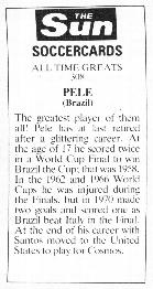 1978-79 The Sun Soccercards #308 Pele Back