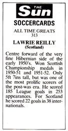 1978-79 The Sun Soccercards #313 Lawrie Reilly Back