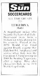 1978-79 The Sun Soccercards #315 Luigi Riva Back