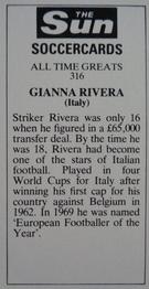 1978-79 The Sun Soccercards #316 Gianni Rivera Back