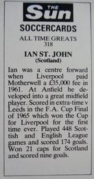 1978-79 The Sun Soccercards #318 Ian St. John Back