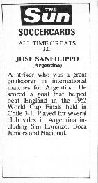 1978-79 The Sun Soccercards #320 Jose Sanfilippo Back