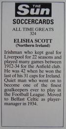 1978-79 The Sun Soccercards #324 Elisha Scott Back