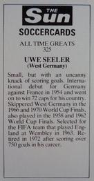 1978-79 The Sun Soccercards #325 Uwe Seeler Back