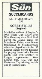1978-79 The Sun Soccercards #330 Nobby Stiles Back