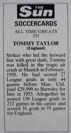 1978-79 The Sun Soccercards #333 Tommy Taylor Back