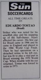 1978-79 The Sun Soccercards #335 Eduardo Tostao Back