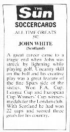 1978-79 The Sun Soccercards #342 John White Back