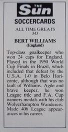 1978-79 The Sun Soccercards #343 Bert Williams Back