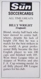1978-79 The Sun Soccercards #346 Billy Wright Back