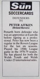 1978-79 The Sun Soccercards #351 Peter Aitken Back