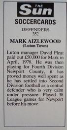 1978-79 The Sun Soccercards #352 Mark Aizlewood Back