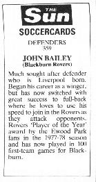 1978-79 The Sun Soccercards #359 John Bailey Back